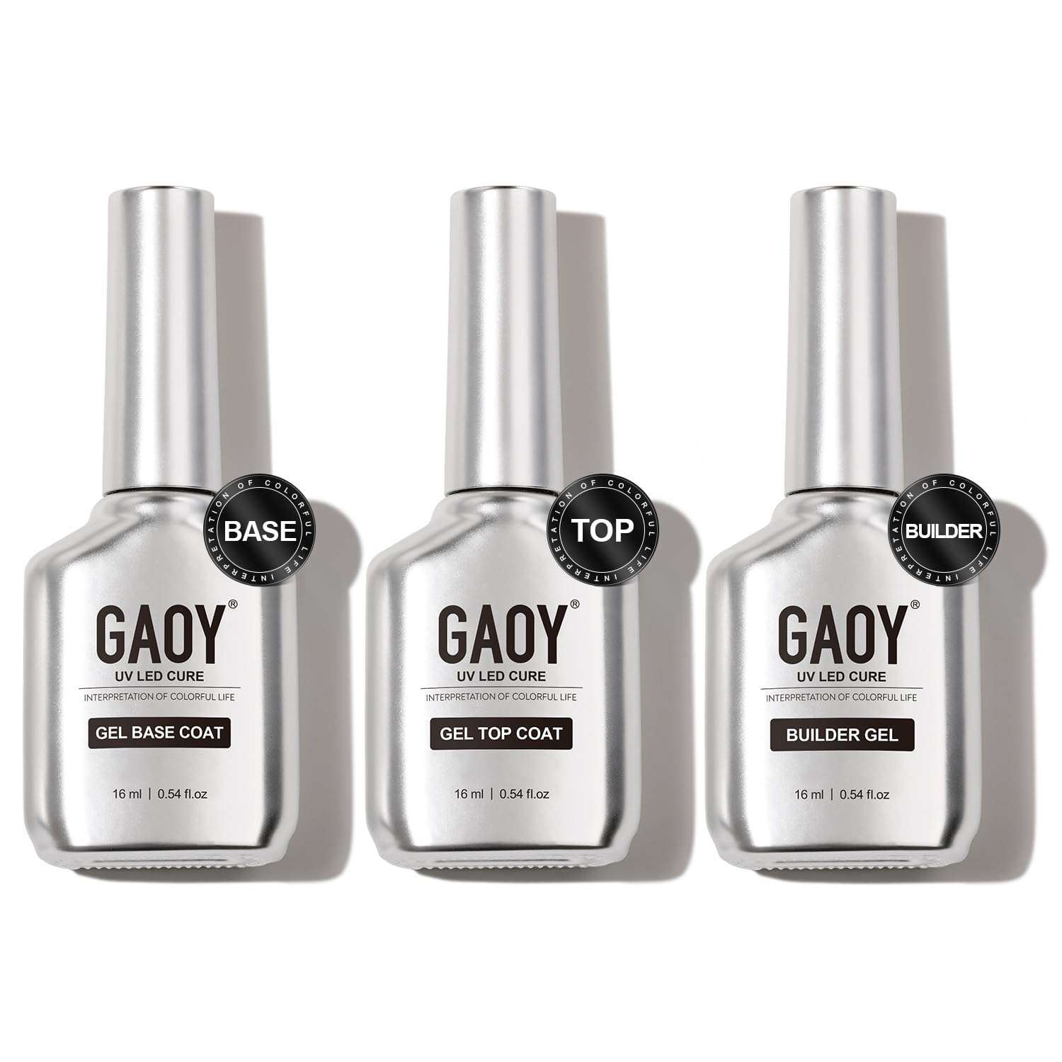 Foto 2 pulgar | Set De Gel Para Uñas Gaoy Gel Top Coat, Gel Constructor Y Base Coat 16 Ml - Venta Internacional.