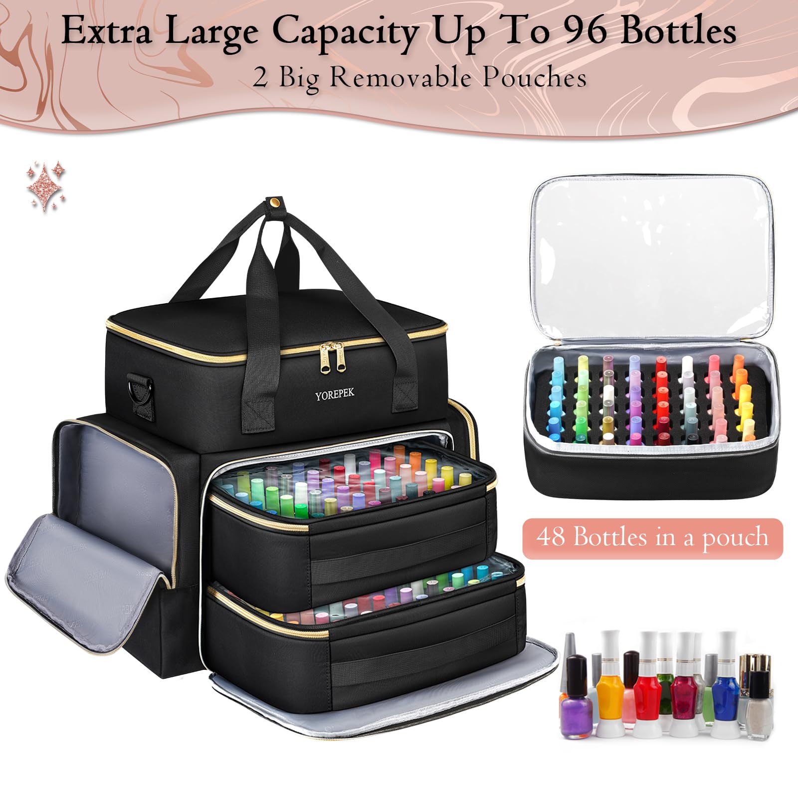 Foto 3 pulgar | Estuche Organizador De Esmaltes De Uñas Yorepek Extra Grande Para Más De 100 Botellas - Venta Internacional.