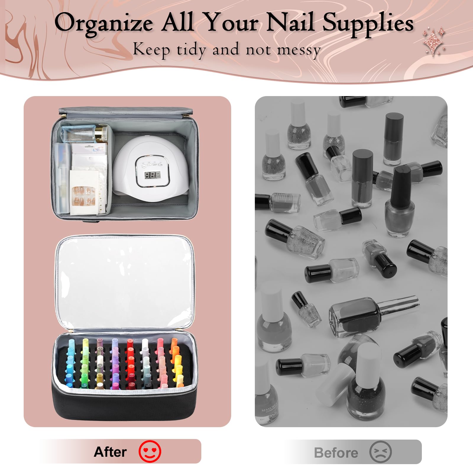Foto 6 pulgar | Estuche Organizador De Esmaltes De Uñas Yorepek Extra Grande Para Más De 100 Botellas - Venta Internacional.