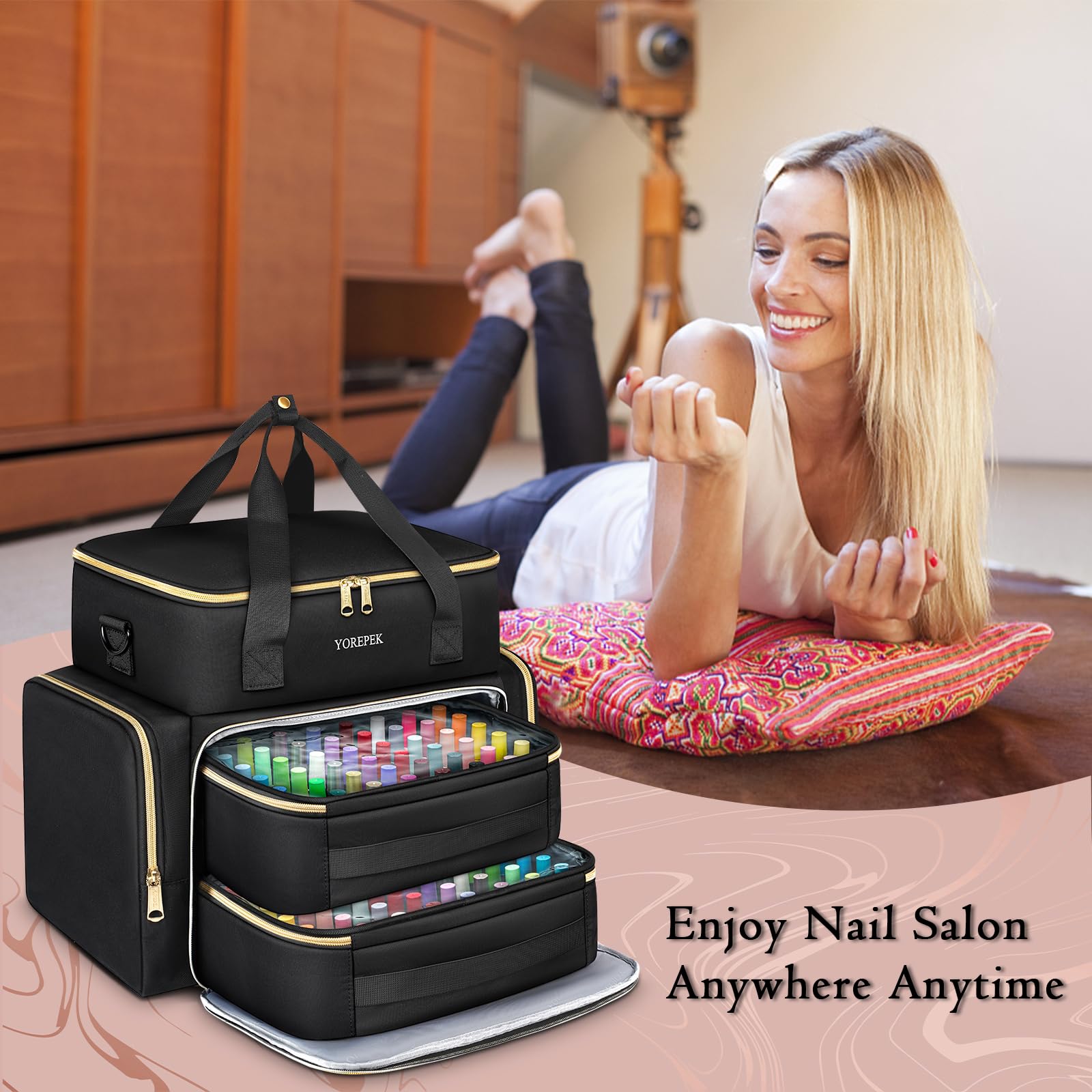 Foto 7 pulgar | Estuche Organizador De Esmaltes De Uñas Yorepek Extra Grande Para Más De 100 Botellas - Venta Internacional.