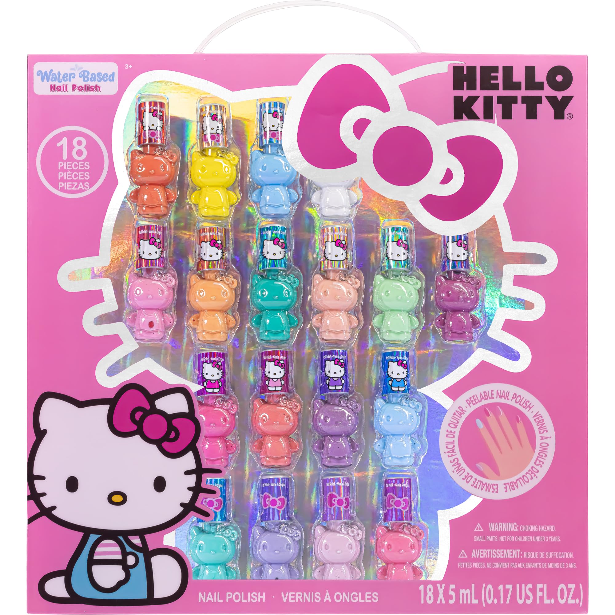 Foto 2 pulgar | Set De Esmaltes De Uñas Townley Girl Hello Kitty, 18 Colores, Más De 3 Años - Venta Internacional.