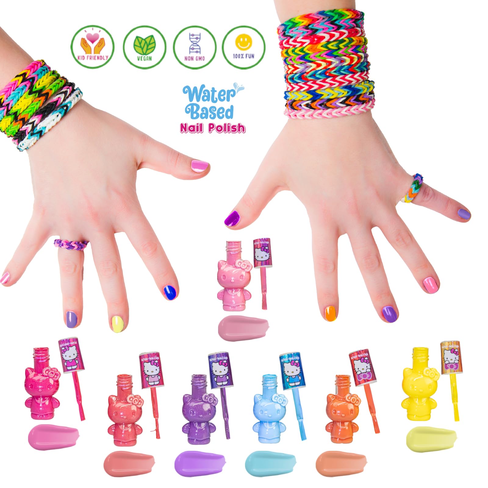 Foto 4 pulgar | Set De Esmaltes De Uñas Townley Girl Hello Kitty, 18 Colores, Más De 3 Años - Venta Internacional.