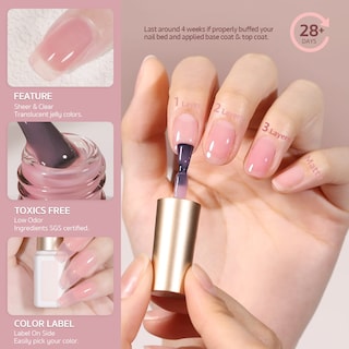 Foto 4 | Set De Esmaltes De Uñas En Gel Gaoy Jelly Nude Pink, 6 Colores, 7,3 Ml - Venta Internacional.