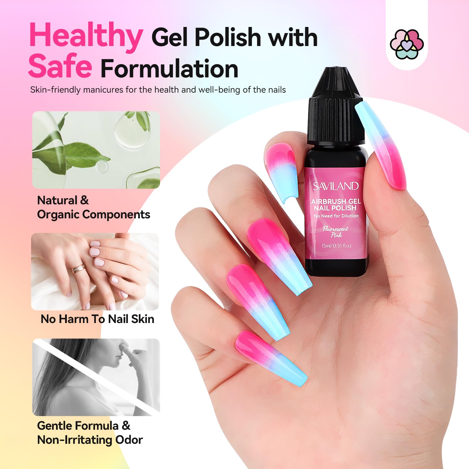 Foto 6 | Set De Esmaltes De Uñas En Gel Con Aerógrafo Saviland, Sin Dilución, 12 Colores - Venta Internacional.
