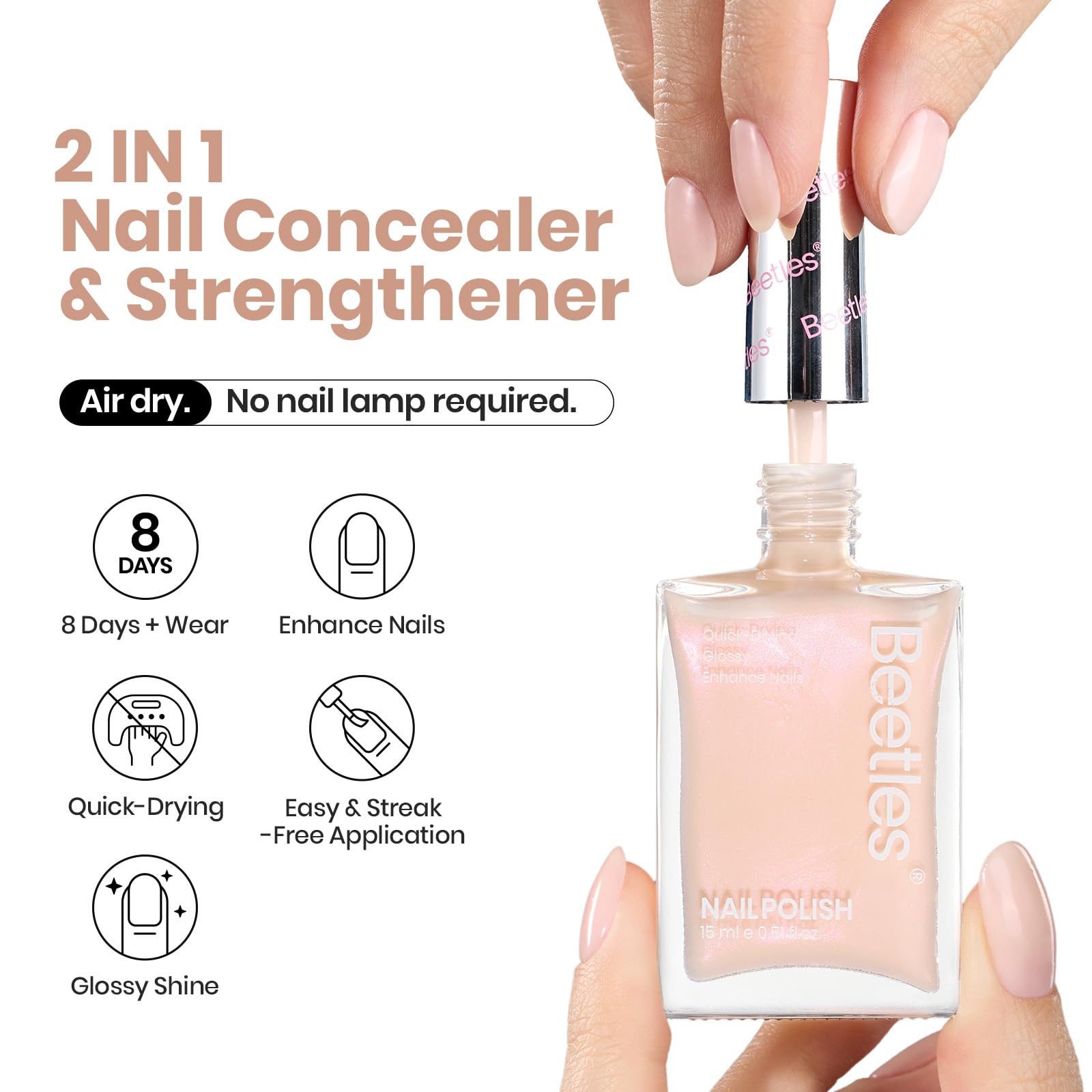 Foto 3 pulgar | Esmalte Fortalecedor Y Corrector De Uñas Beetles 2 En 1 - Venta Internacional.