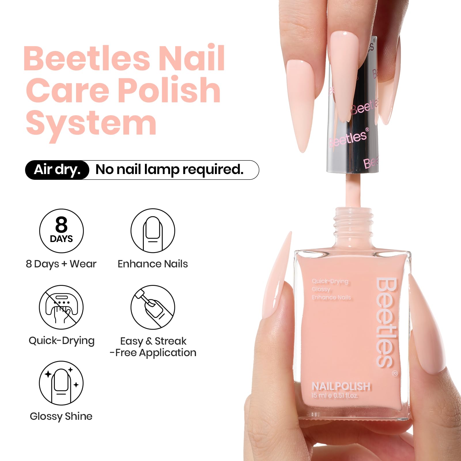 Foto 3 pulgar | Fortalecedor De Uñas Beetles Bubbly Bliss Nude Pink 15 Ml - Venta Internacional.