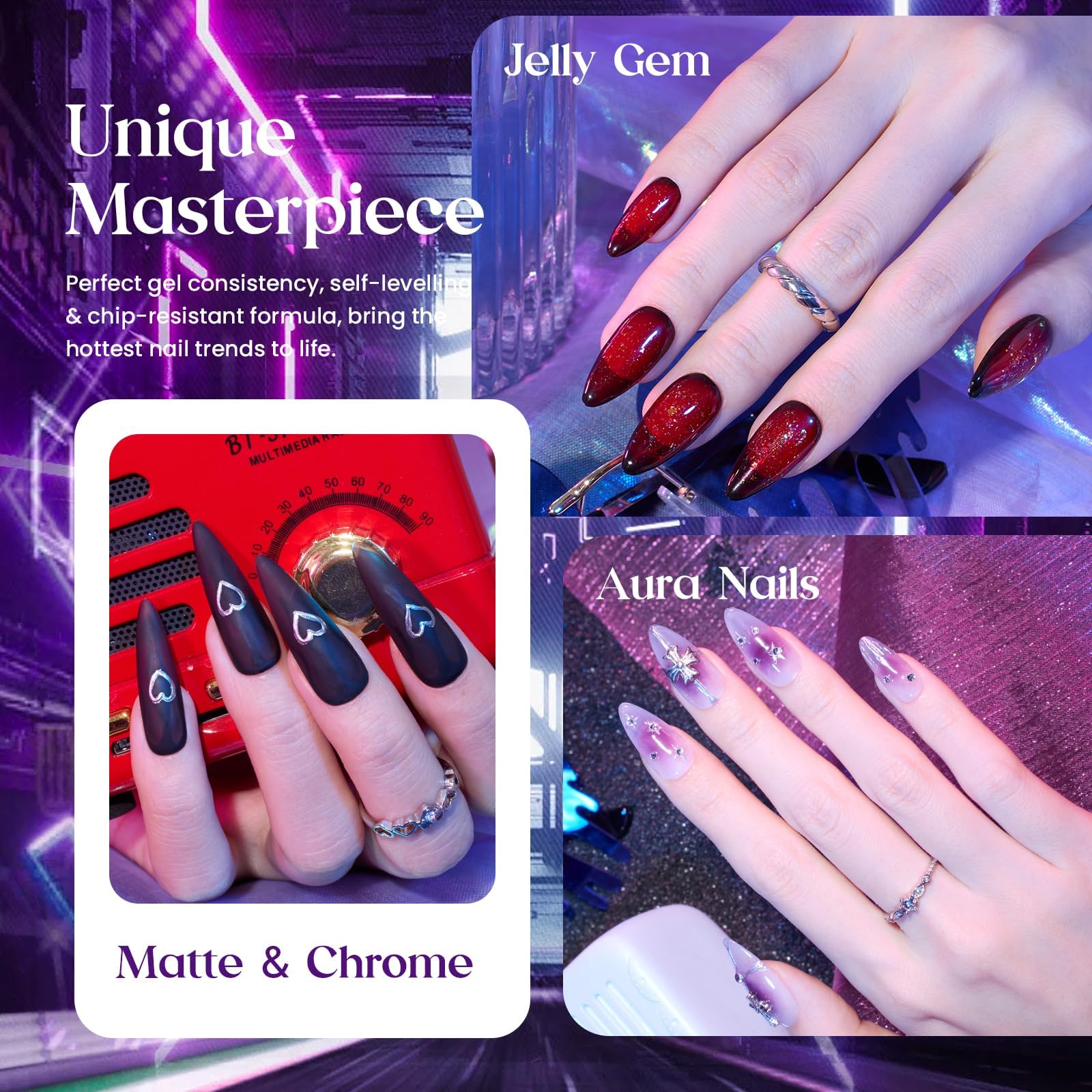 Foto 4 | Set De Esmaltes De Uñas Beetles Gel Esmalte Jelly, 6 Colores, 7,5 Ml - Venta Internacional.