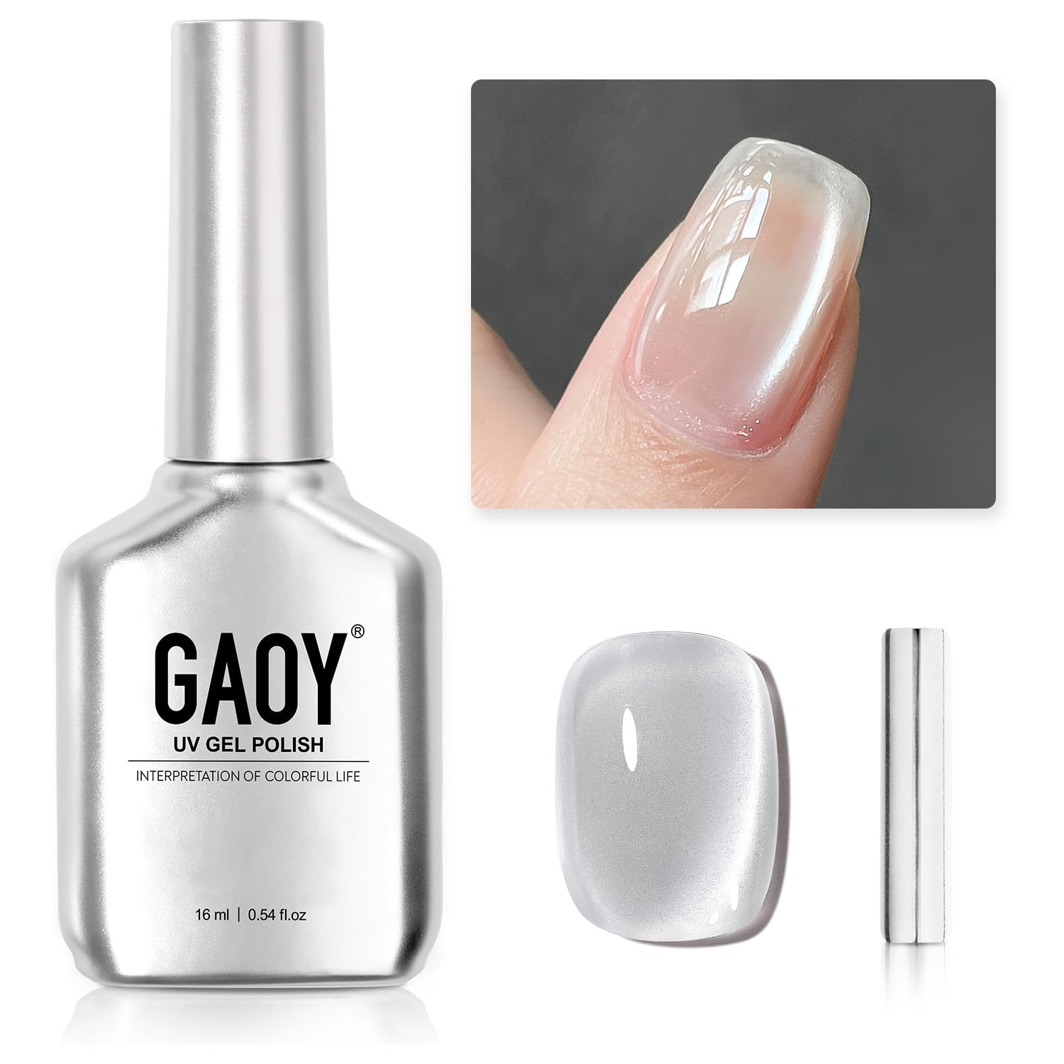 Foto 2 pulgar | Esmalte De Uñas Gaoy Glassy Cat Eye Gel 16 Ml Silvery Moonlight - Venta Internacional.