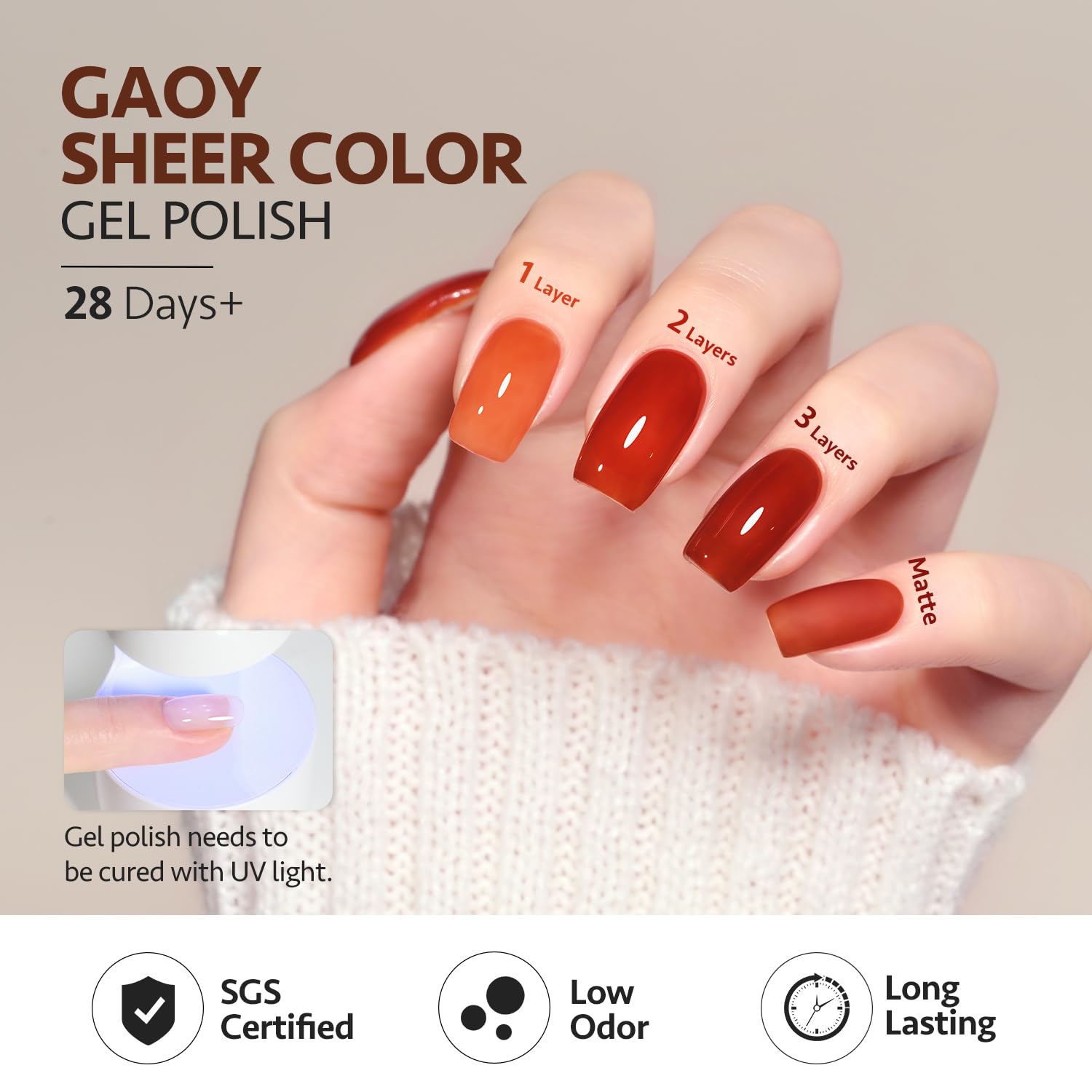 Foto 6 pulgar | Set De Esmaltes De Uñas Gaoy Jelly Brown Gel, 6 Colores, 7,3 Ml, Uv/led - Venta Internacional.