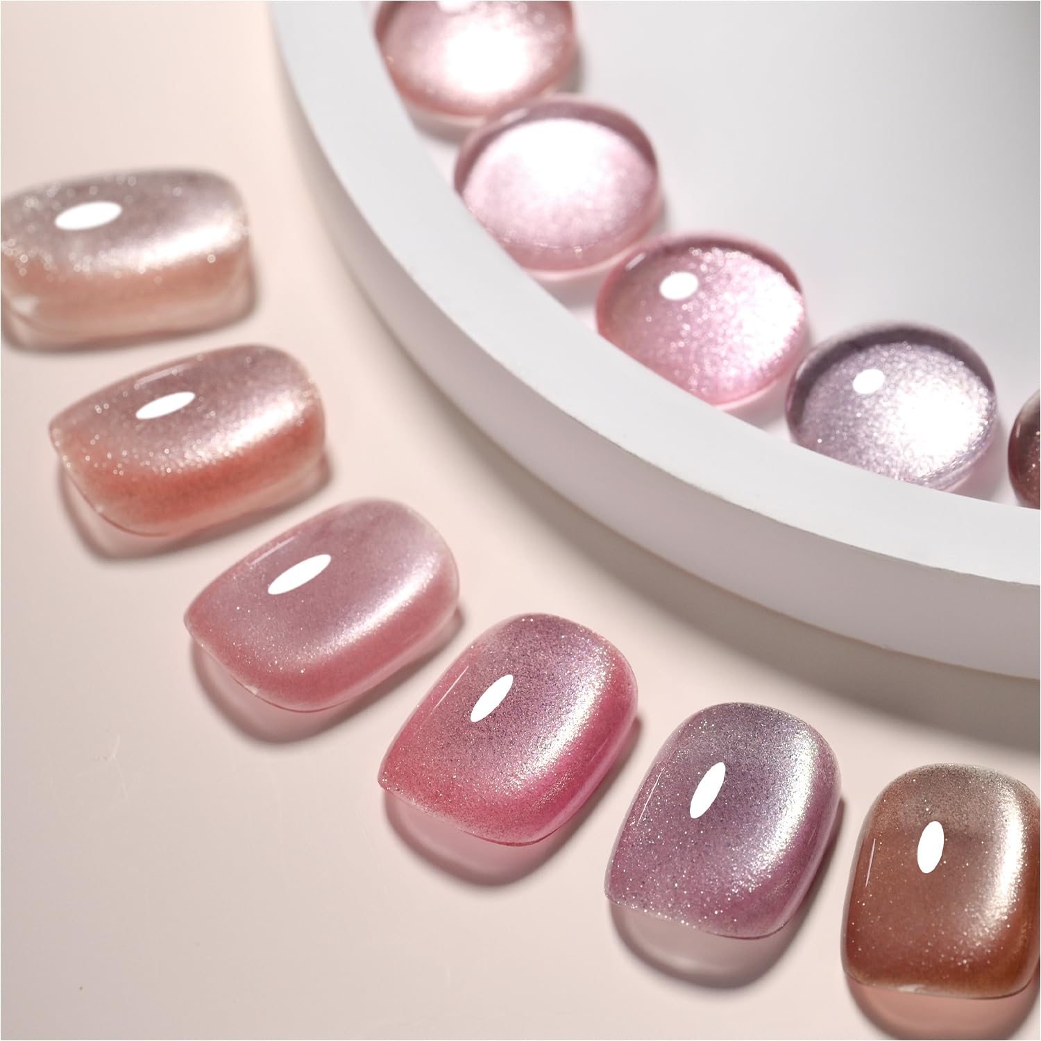 Foto 2 pulgar | Set De Esmaltes De Uñas Gaoy Pink Ocean Cat Eye Gel Con Imán De 7,3 Ml X6 - Venta Internacional.