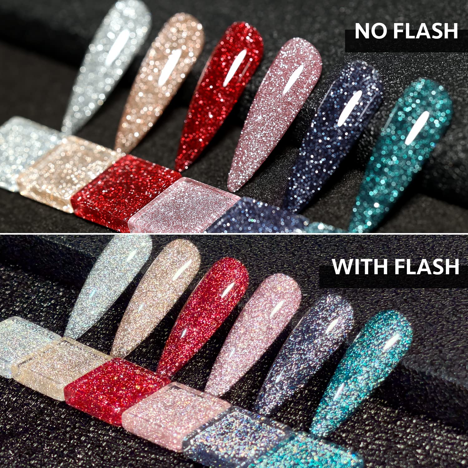 Foto 6 | Set De Esmaltes De Uñas Gaoy Reflective Glitter, 6 Colores, 7,3 Ml, Uv Led - Venta Internacional.