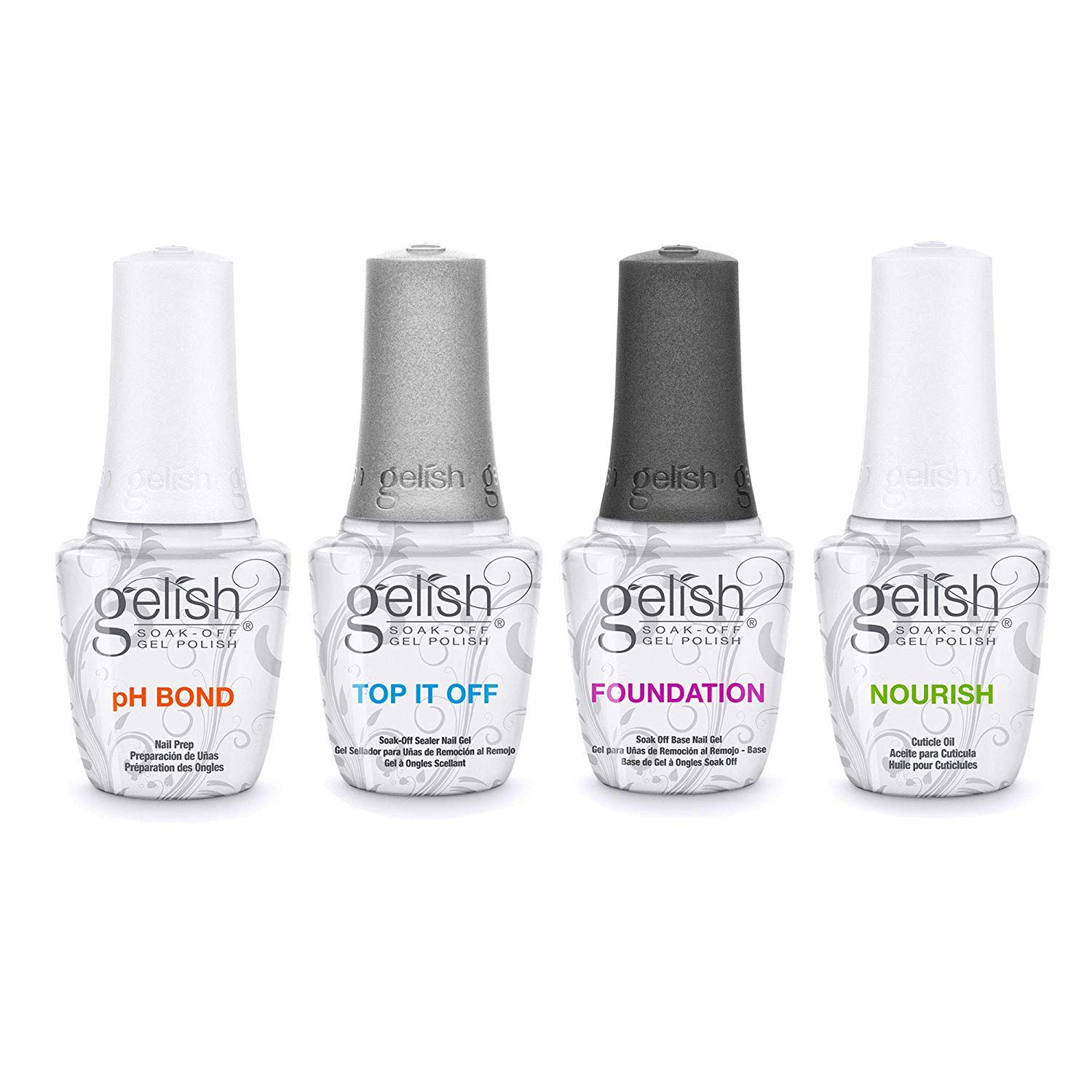 Kit De Esmaltes De Uñas Gelish Essential Fantastic Four Con Base Y Capa Superior - Venta Internacional.