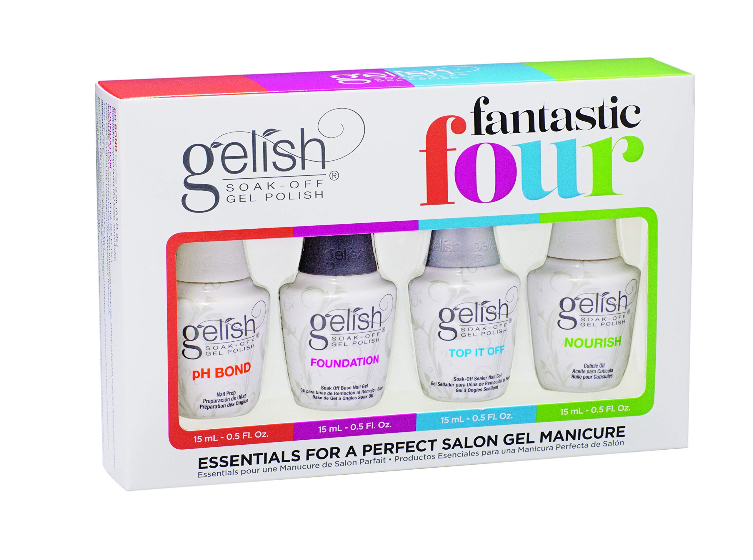 Foto 7 pulgar | Kit De Esmaltes De Uñas Gelish Essential Fantastic Four Con Base Y Capa Superior - Venta Internacional.