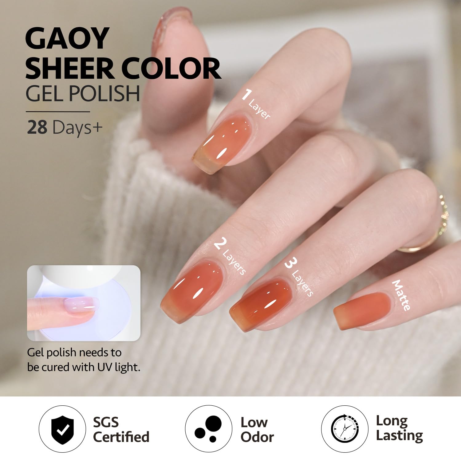 Foto 5 | Set De Esmaltes De Uñas Gaoy Jelly Gel, 6 Colores, 6.5 Ml, Uv Led, Seco - Venta Internacional.