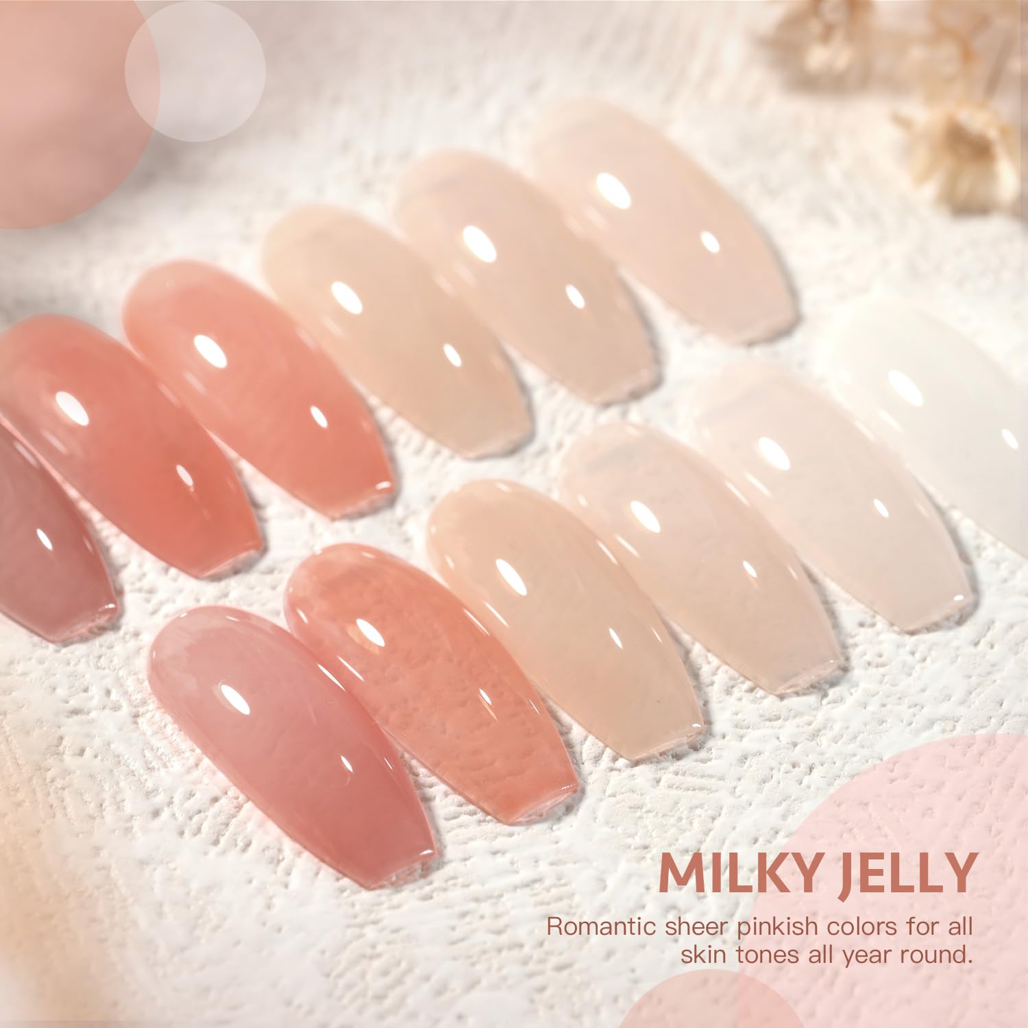 Foto 3 pulgar | Set De Esmaltes De Uñas Gaoy Milky Jelly Nude Gel, 6 Colores, 7,3 Ml - Venta Internacional.