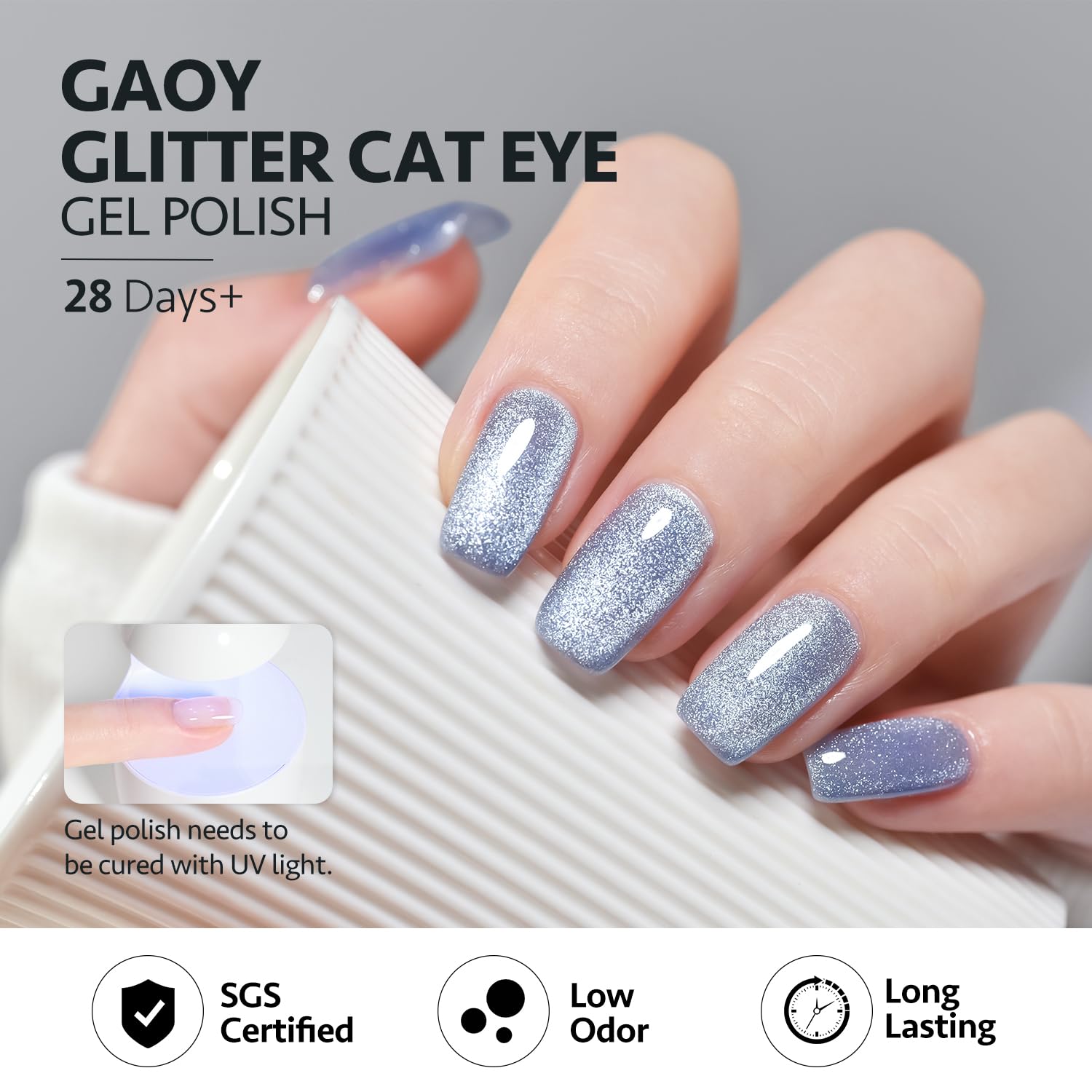 Foto 5 pulgar | Juego De Esmaltes De Uñas Gaoy, Gel Holográfico Con Purpurina Para Ojos De Gato, 6 Unidades, 7,3 Ml - Venta Internac