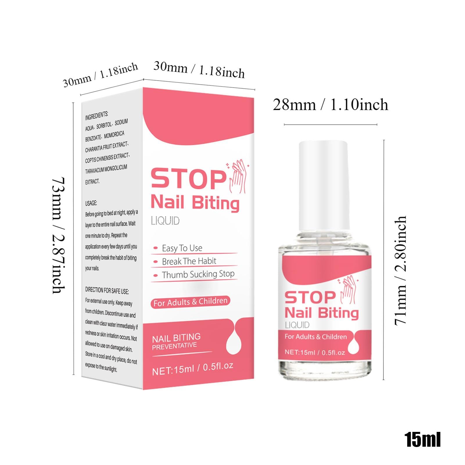 Foto 7 pulgar | Esmalte Para Morder Uñas, 15 Ml | Esmalte Que No Se Muerde Las Uñas - Venta Internacional.