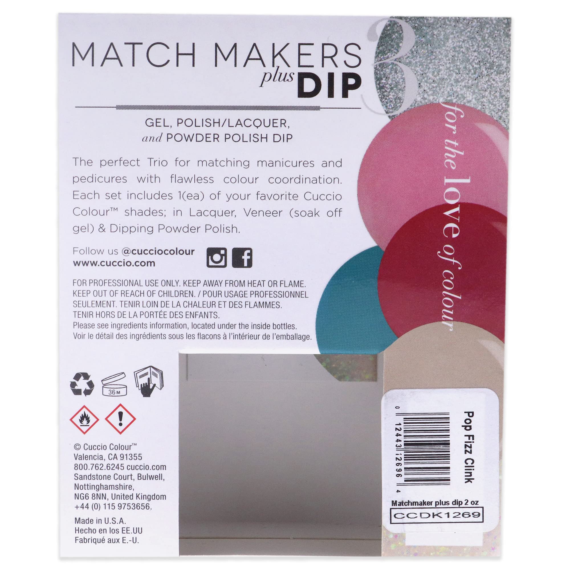 Foto 6 | Kit De Baño Para Uñas Cuccio Colour Matchmakers Plus Pop, Fizz, Clink - Venta Internacional.