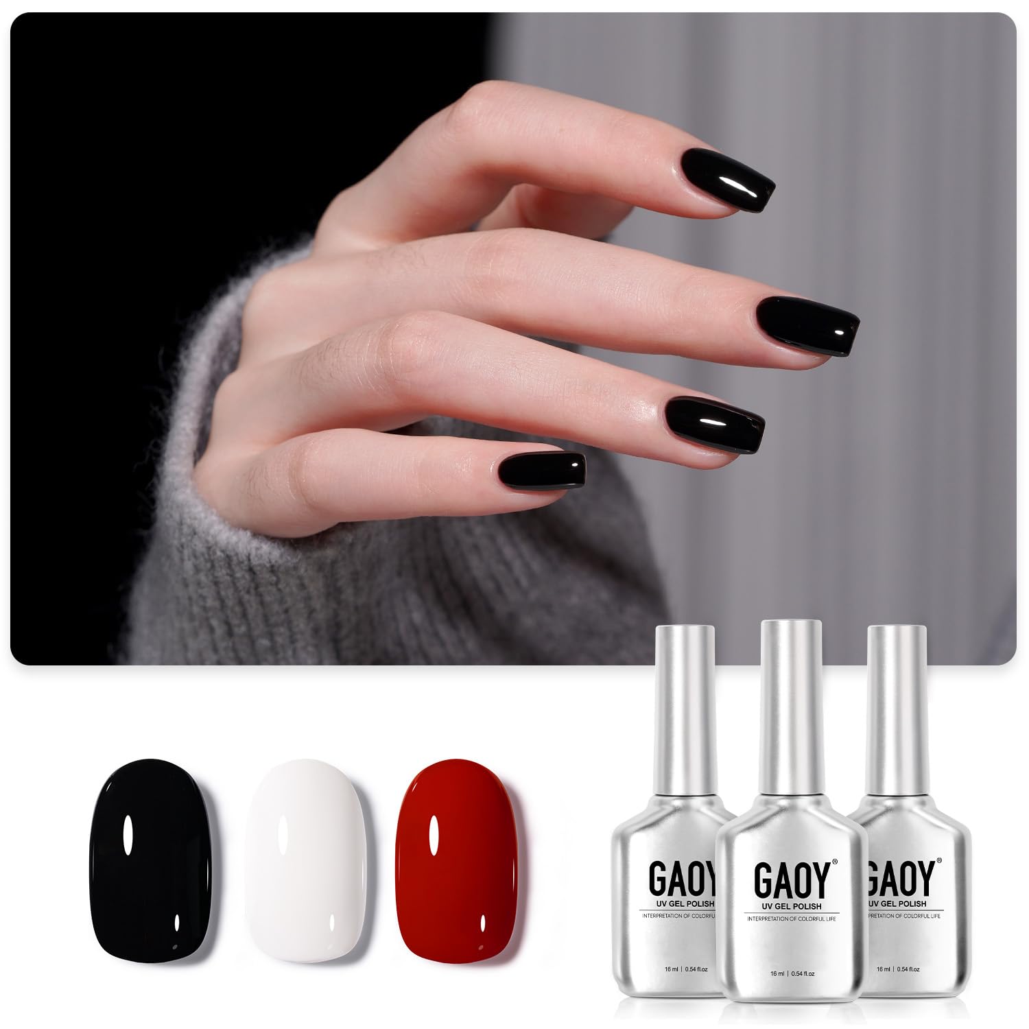 Kit De Esmaltes De Uñas En Gel Gaoy Elegant Waltz, 3 Colores, 16 Ml, Remojo Uv - Venta Internacional.