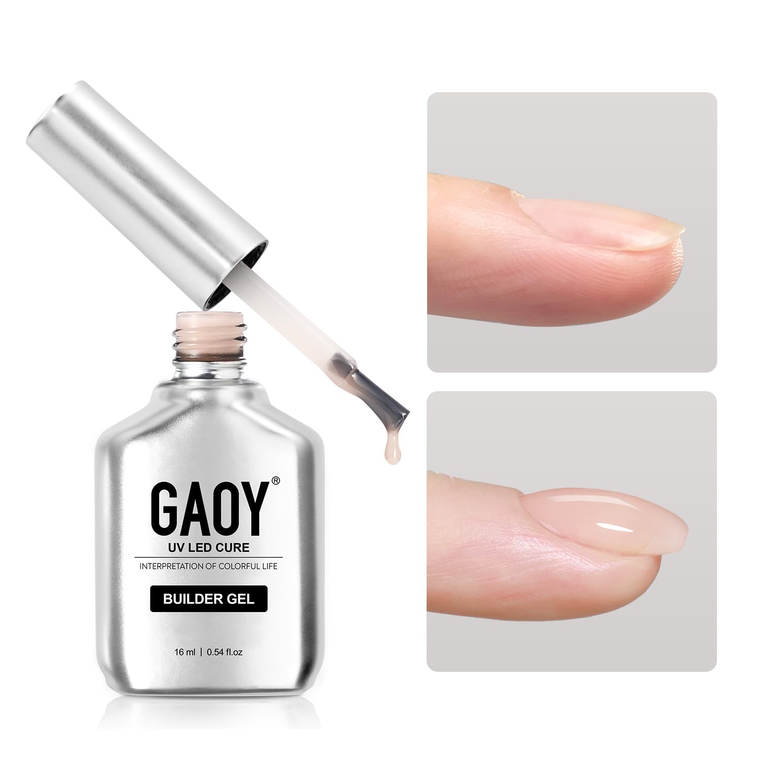 Gel Formador De Uñas Gaoy, 16 Ml, Fortalecedor De Uñas, Color Rosa Lechoso - Venta Internacional.