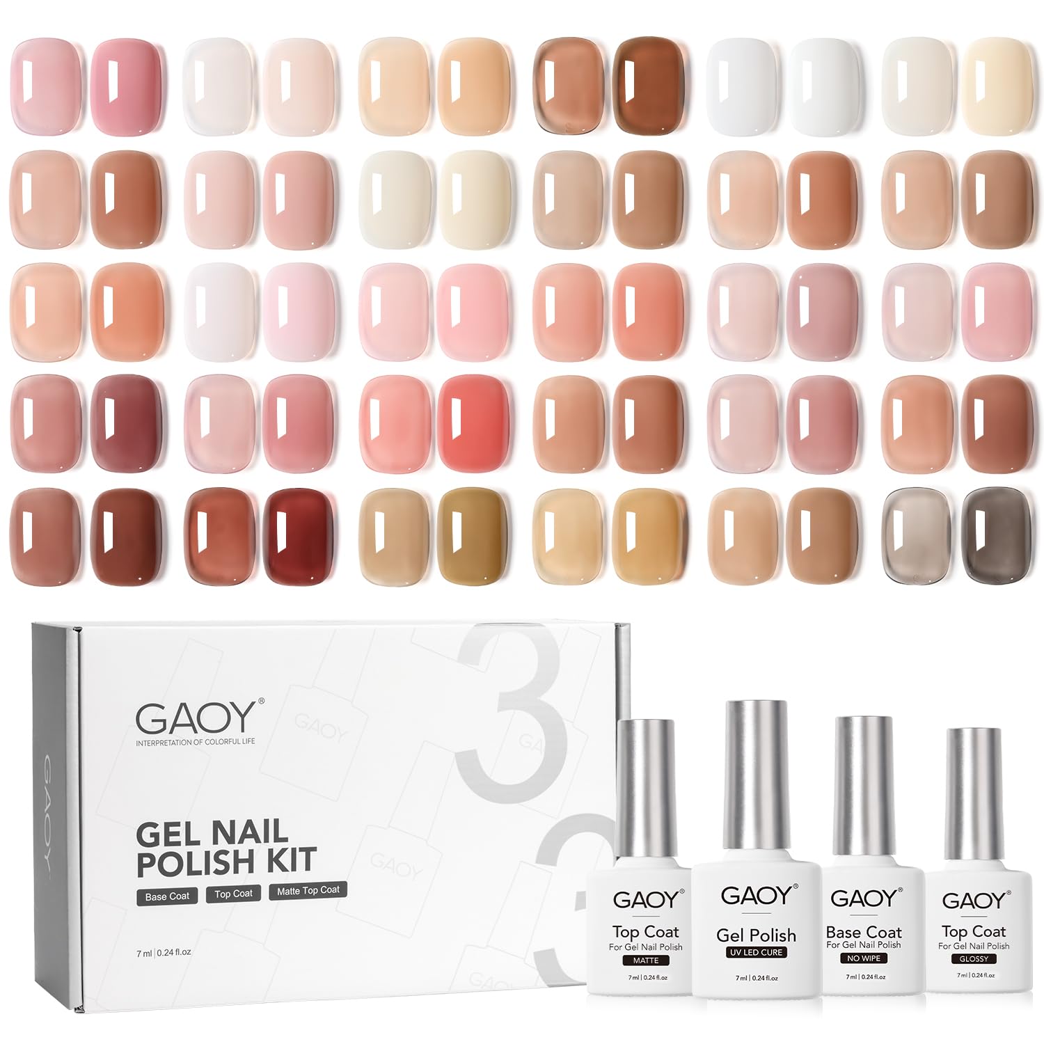 Foto 1 | Set De Esmaltes De Uñas Gaoy Jelly Gel Sheer Pink Nude, 33 Unidades Con Acc - Venta Internacional.