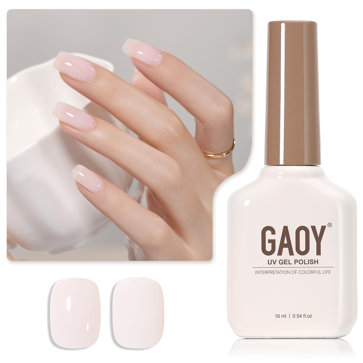 Esmalte De Uñas En Gel Gaoy Jelly Nude Sheer Pink, 16 Ml, Para Decoración De Uñas - Venta Internacional.