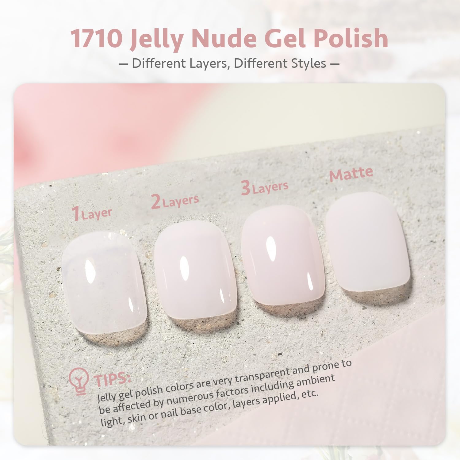 Foto 3 pulgar | Esmalte De Uñas En Gel Gaoy Jelly Nude Sheer Pink, 16 Ml, Para Decoración De Uñas - Venta Internacional.