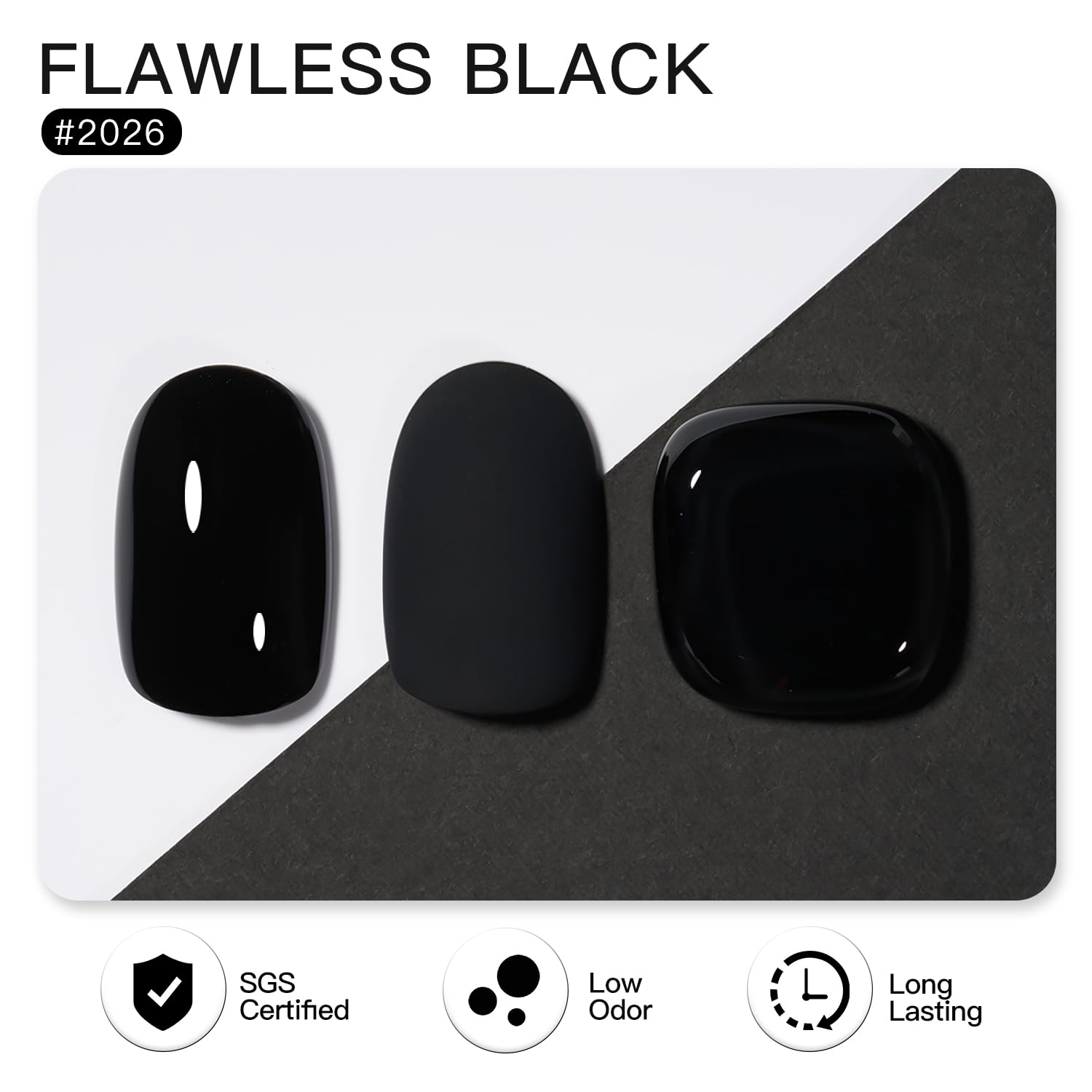 Foto 2 | Esmalte De Uñas En Gel Gaoy, Negro, 16 Ml, Remoja Y Cura Con Luz Uv - Venta Internacional.