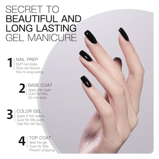 Foto 4 | Esmalte De Uñas En Gel Gaoy, Negro, 16 Ml, Remoja Y Cura Con Luz Uv - Venta Internacional.