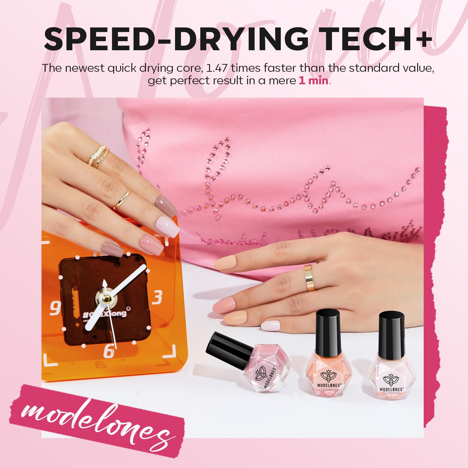 Foto 6 | Set De Esmaltes De Uñas Modelones, 6 Colores, Rosa Intenso, Rosa Nude - Venta Internacional.
