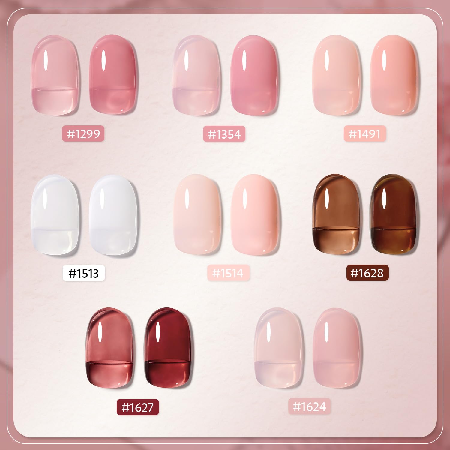 Foto 2 | Set De Esmaltes De Uñas Gaoy Jelly Gel 8 Colores Translúcidos, 7 Ml - Venta Internacional.