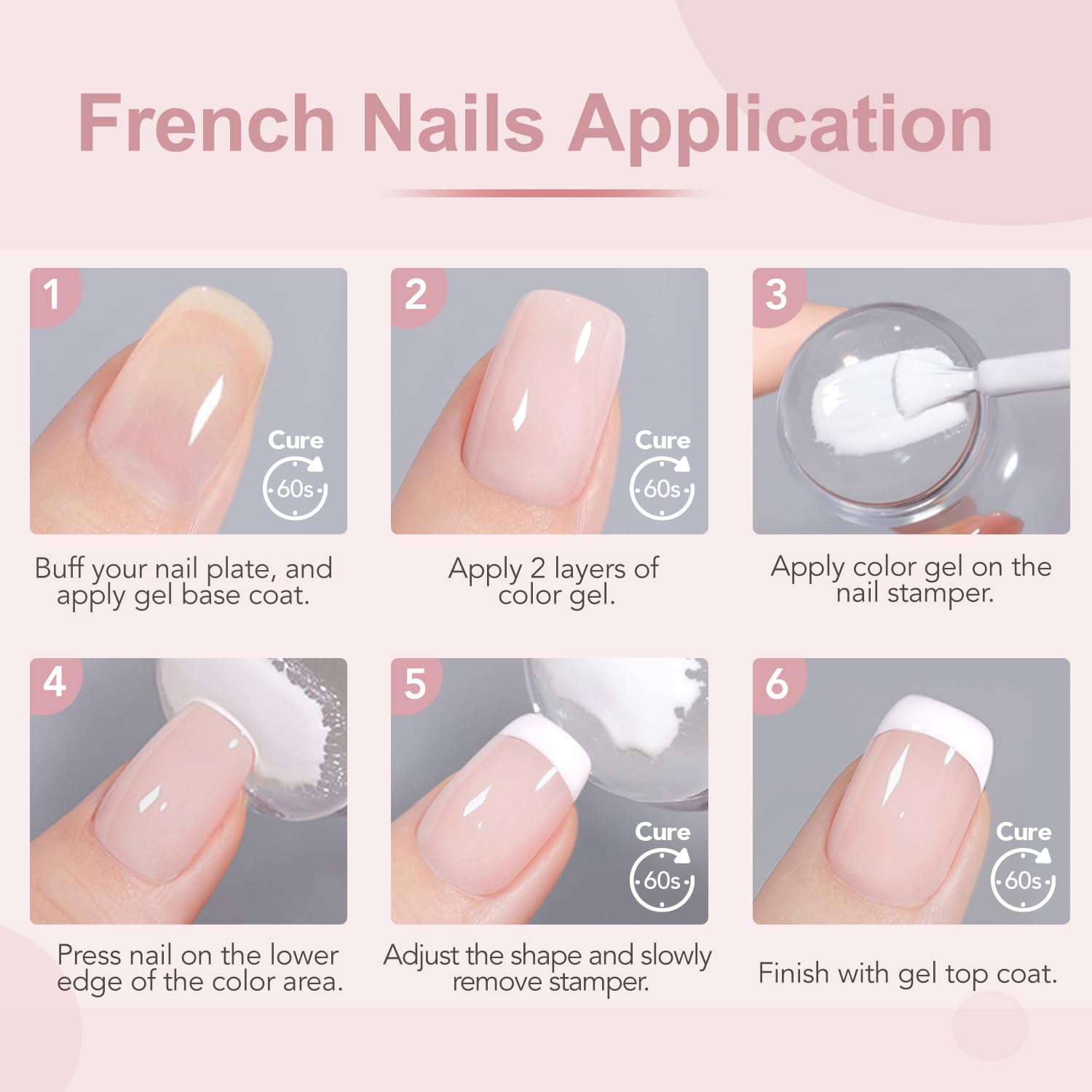 Foto 4 pulgar | Estampador De Uñas Gaoy Con 2 Esmaltes En Gel, 16 Ml, Kit De Manicura Francesa - Venta Internacional.