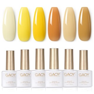 Foto 1 | Set De Esmaltes De Uñas Gaoy, Gel Amarillo Y Naranja, 6 Colores, 7,3 Ml - Venta Internacional.