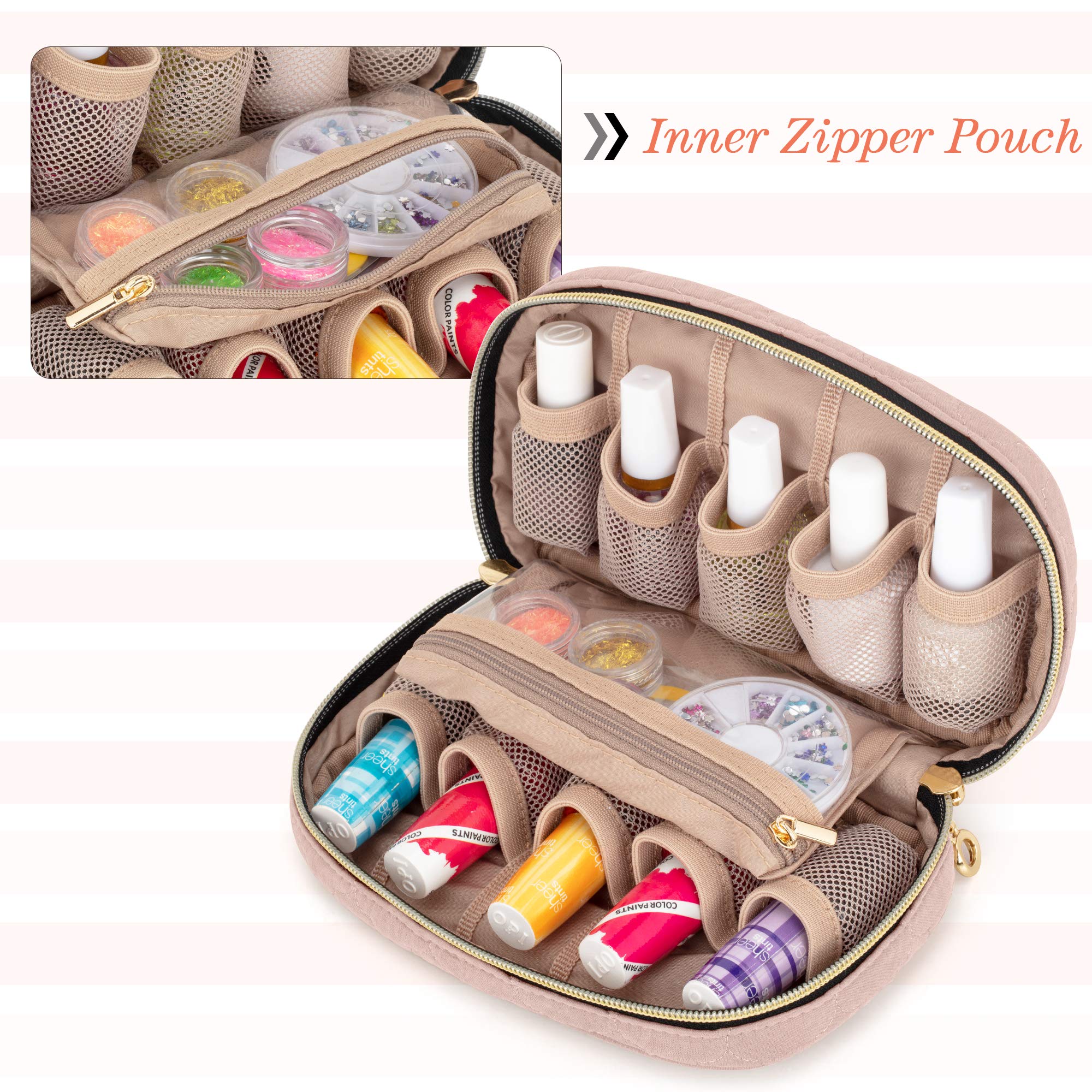 Foto 3 pulgar | Estuche De Esmalte De Uñas Luxja Con Capacidad Para 10 Botellas De 15 Ml Con Bolsillos Con Cierre - Venta Internacional
