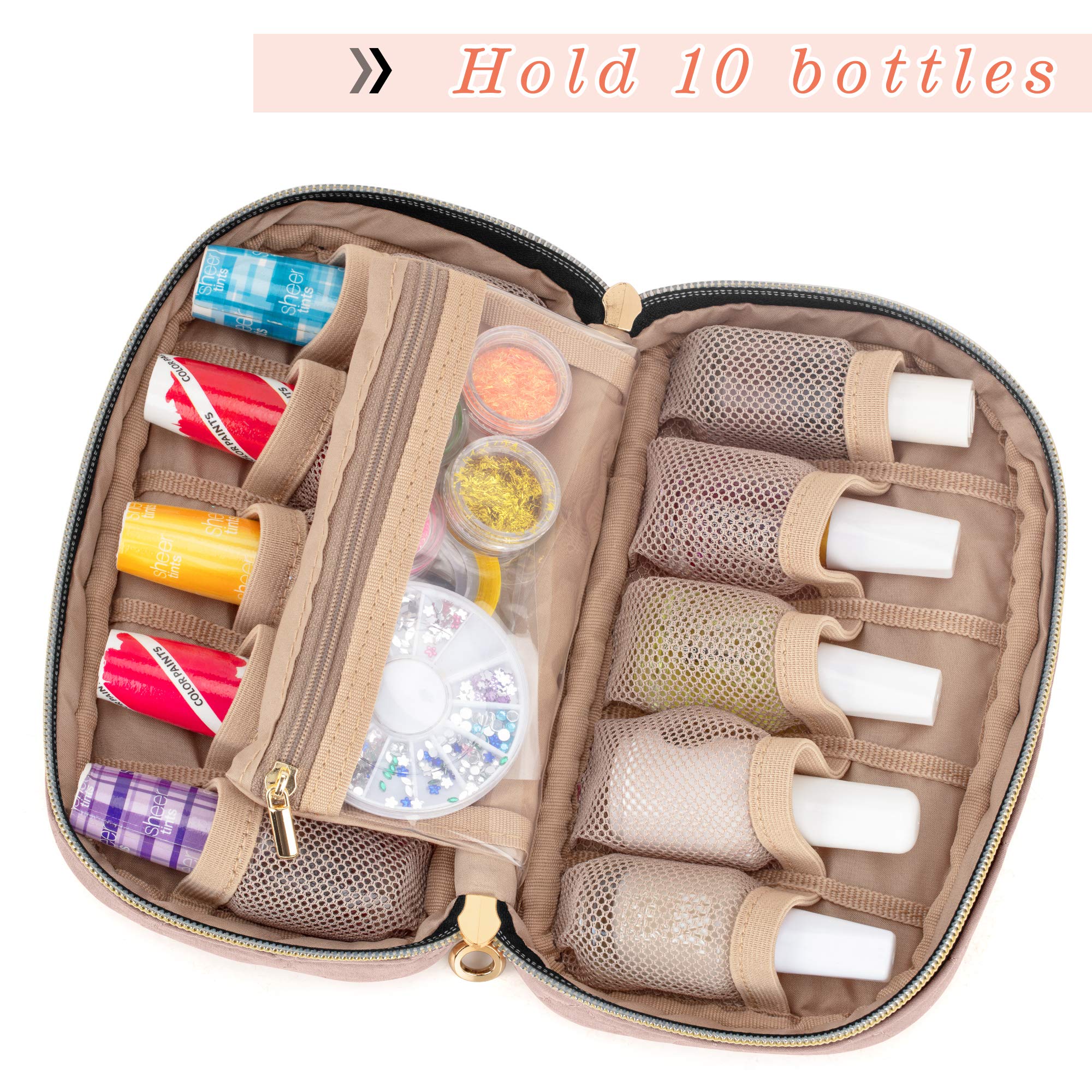 Foto 4 pulgar | Estuche De Esmalte De Uñas Luxja Con Capacidad Para 10 Botellas De 15 Ml Con Bolsillos Con Cierre - Venta Internacional