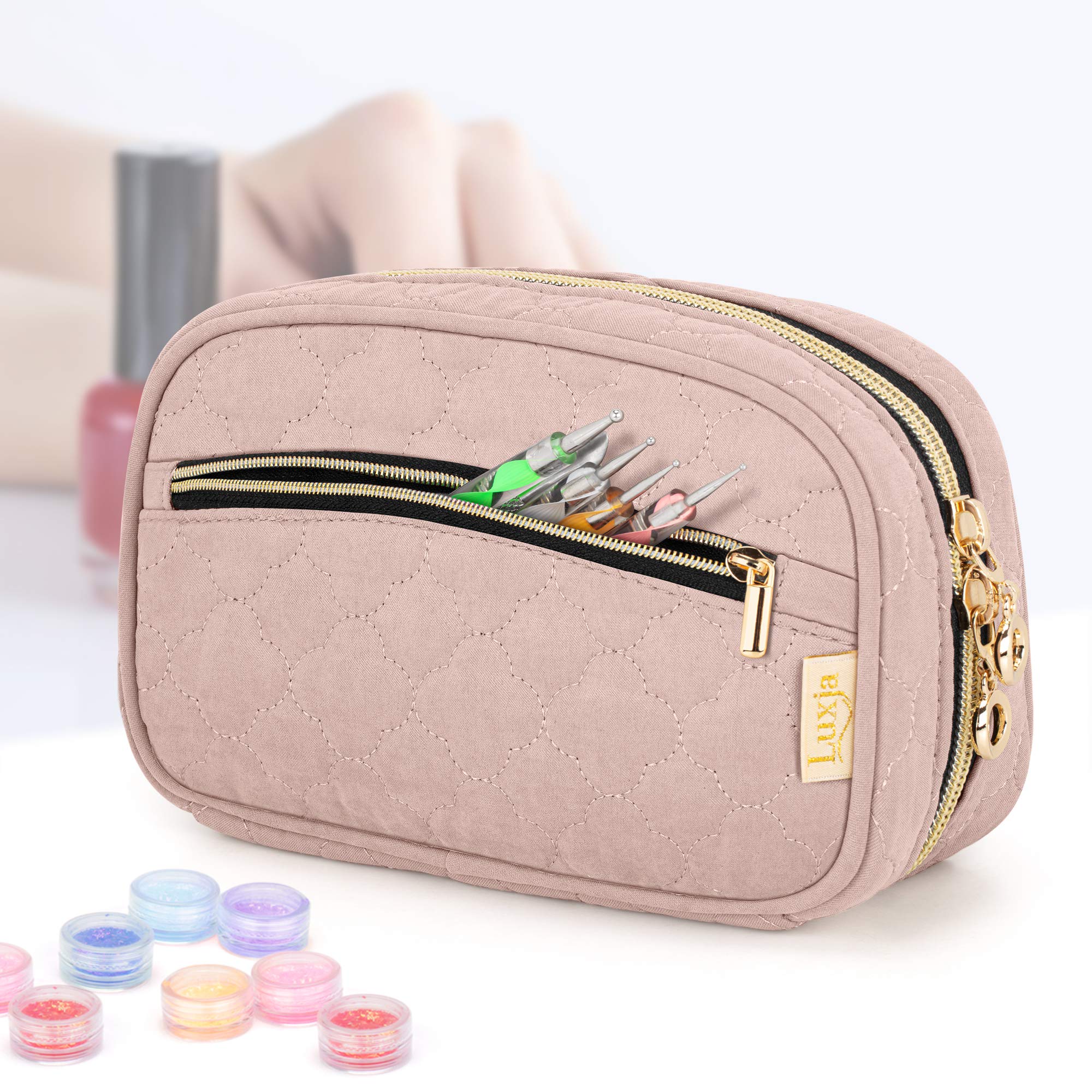 Foto 4 | Estuche De Esmalte De Uñas Luxja Con Capacidad Para 10 Botellas De 15 Ml Con Bolsillos Con Cierre - Venta Internacional