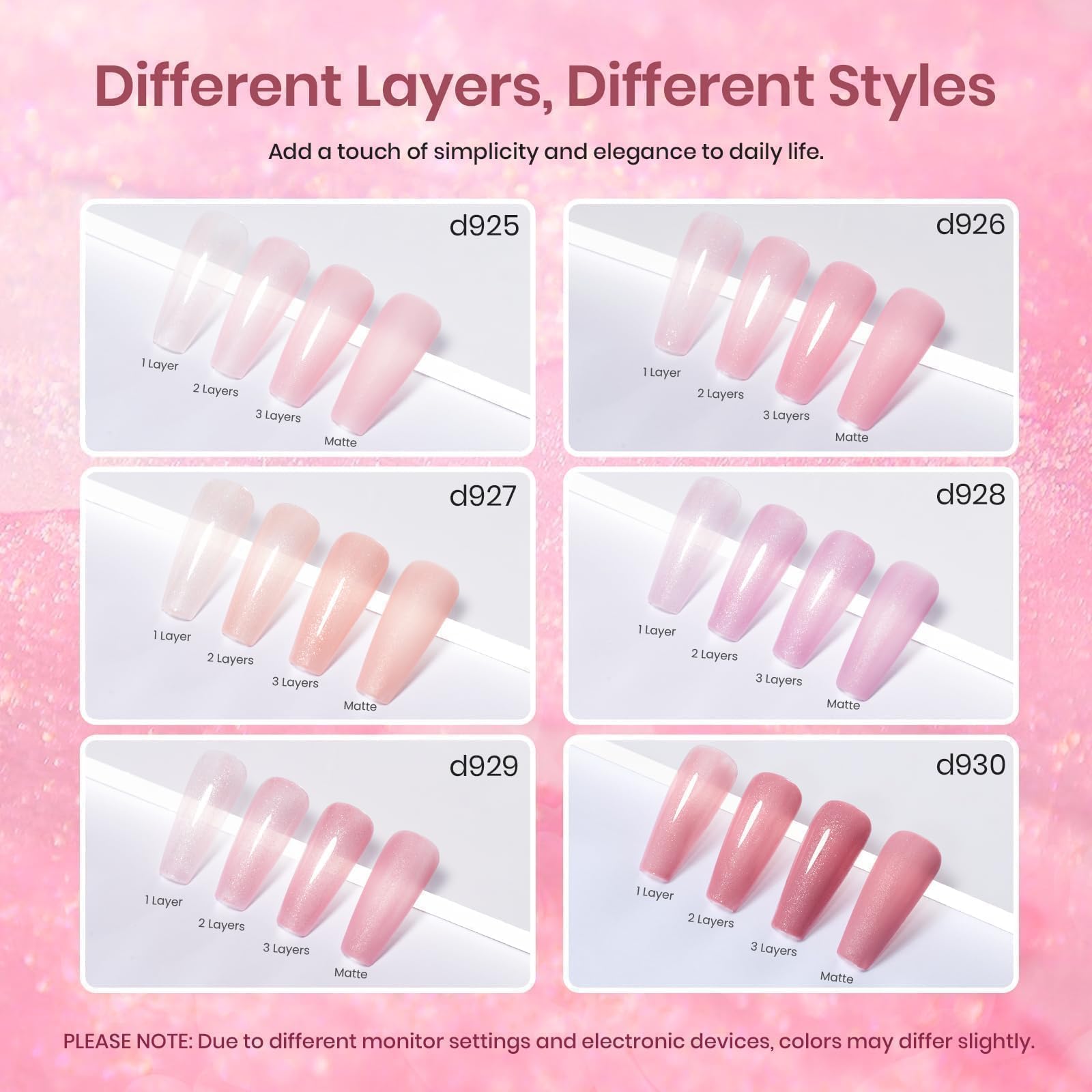 Foto 4 pulgar | Esmalte De Uñas Beetles Jelly Gel, 6 Unidades, Purpurina Rosa Nude, 7,5 Ml - Venta Internacional.
