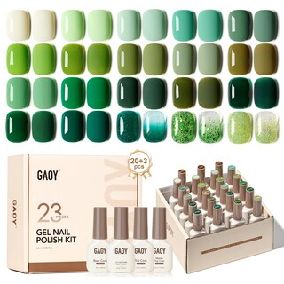 Foto 1 | Kit De Esmaltes De Uñas En Gel Gaoy, Color Blanco Y Verde, Purpurina, 23 Unidades - Venta Internacional.