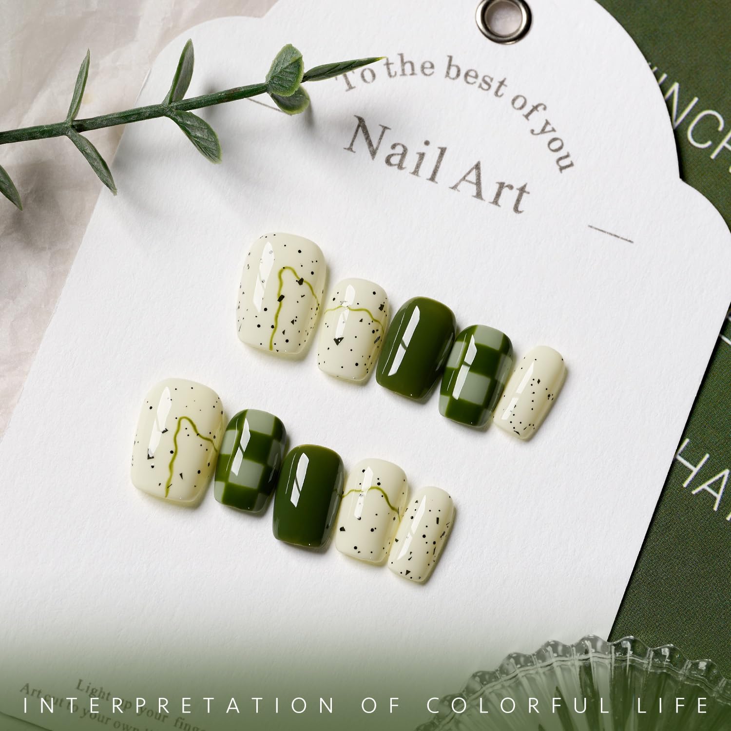 Foto 4 pulgar | Kit De Esmaltes De Uñas En Gel Gaoy, Color Blanco Y Verde, Purpurina, 23 Unidades - Venta Internacional.