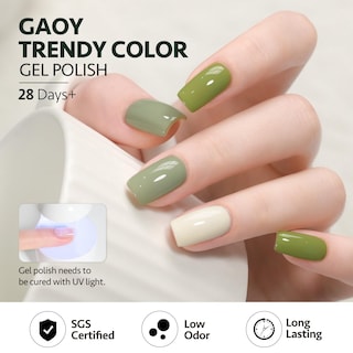 Foto 4 | Kit De Esmaltes De Uñas En Gel Gaoy, Color Blanco Y Verde, Purpurina, 23 Unidades - Venta Internacional.