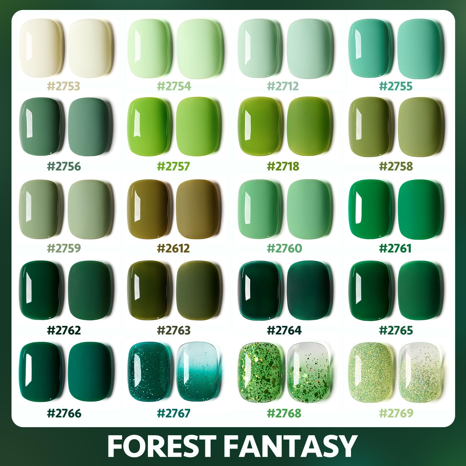 Foto 6 | Kit De Esmaltes De Uñas En Gel Gaoy, Color Blanco Y Verde, Purpurina, 23 Unidades - Venta Internacional.