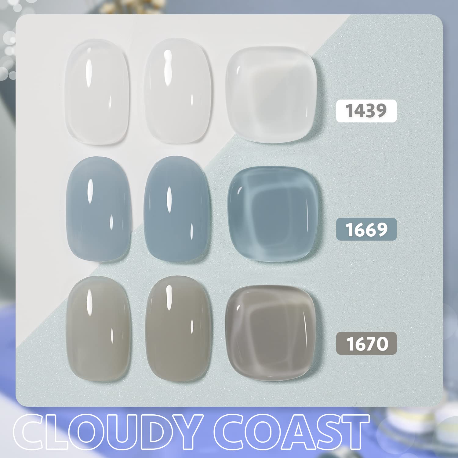 Foto 3 pulgar | Kit De Esmaltes De Uñas En Gel Gaoy Cloudy Coast, 3 Colores, 16 Ml, Uv Soak Off - Venta Internacional.