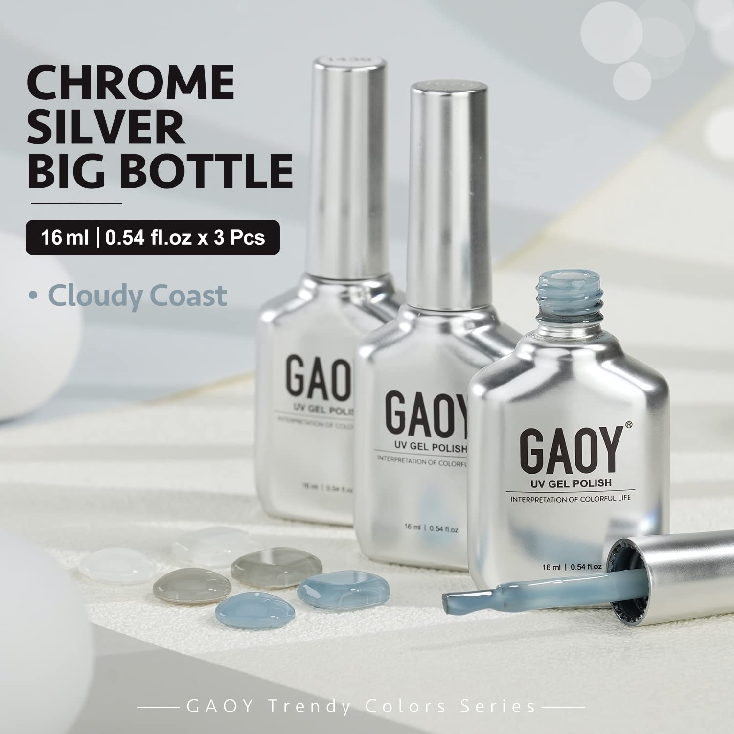 Foto 7 pulgar | Kit De Esmaltes De Uñas En Gel Gaoy Cloudy Coast, 3 Colores, 16 Ml, Uv Soak Off - Venta Internacional.