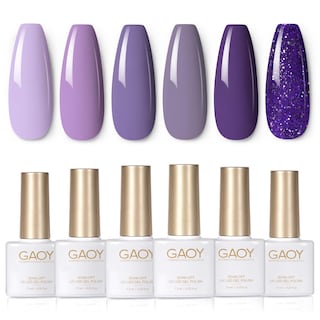 Foto 1 | Set De Esmaltes De Uñas En Gel Gaoy Purple, 6 Colores, Purpurina - Venta Internacional.