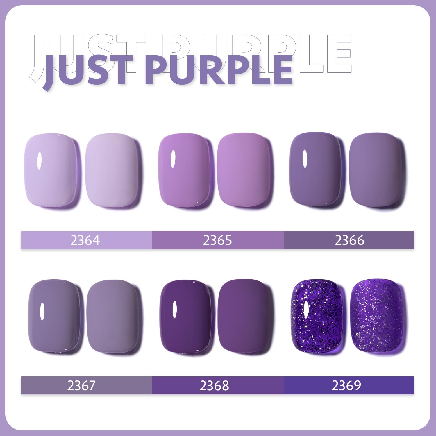 Foto 3 pulgar | Set De Esmaltes De Uñas En Gel Gaoy Purple, 6 Colores, Purpurina - Venta Internacional.