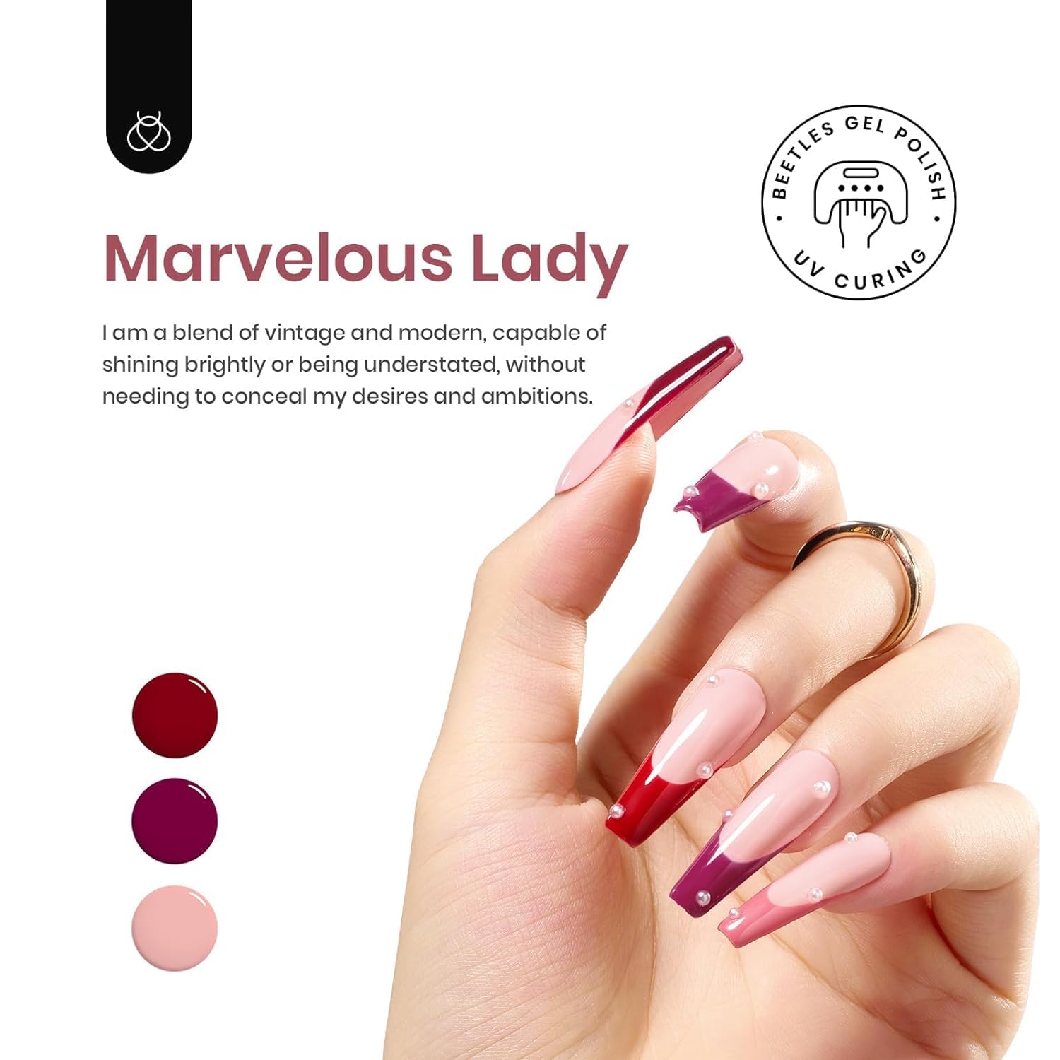 Foto 4 pulgar | Esmalte De Uñas En Gel Beetles Marvelous Lady Collection, 6 Colores - Venta Internacional.