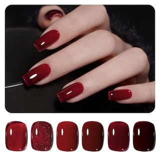 Foto 1 | Set De Esmaltes De Uñas Gaoy Red Gel, 6 Colores, Burdeos Y Cereza, 7,3 Ml - Venta Internacional.