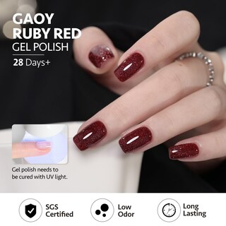 Foto 5 | Set De Esmaltes De Uñas Gaoy Red Gel, 6 Colores, Burdeos Y Cereza, 7,3 Ml - Venta Internacional.