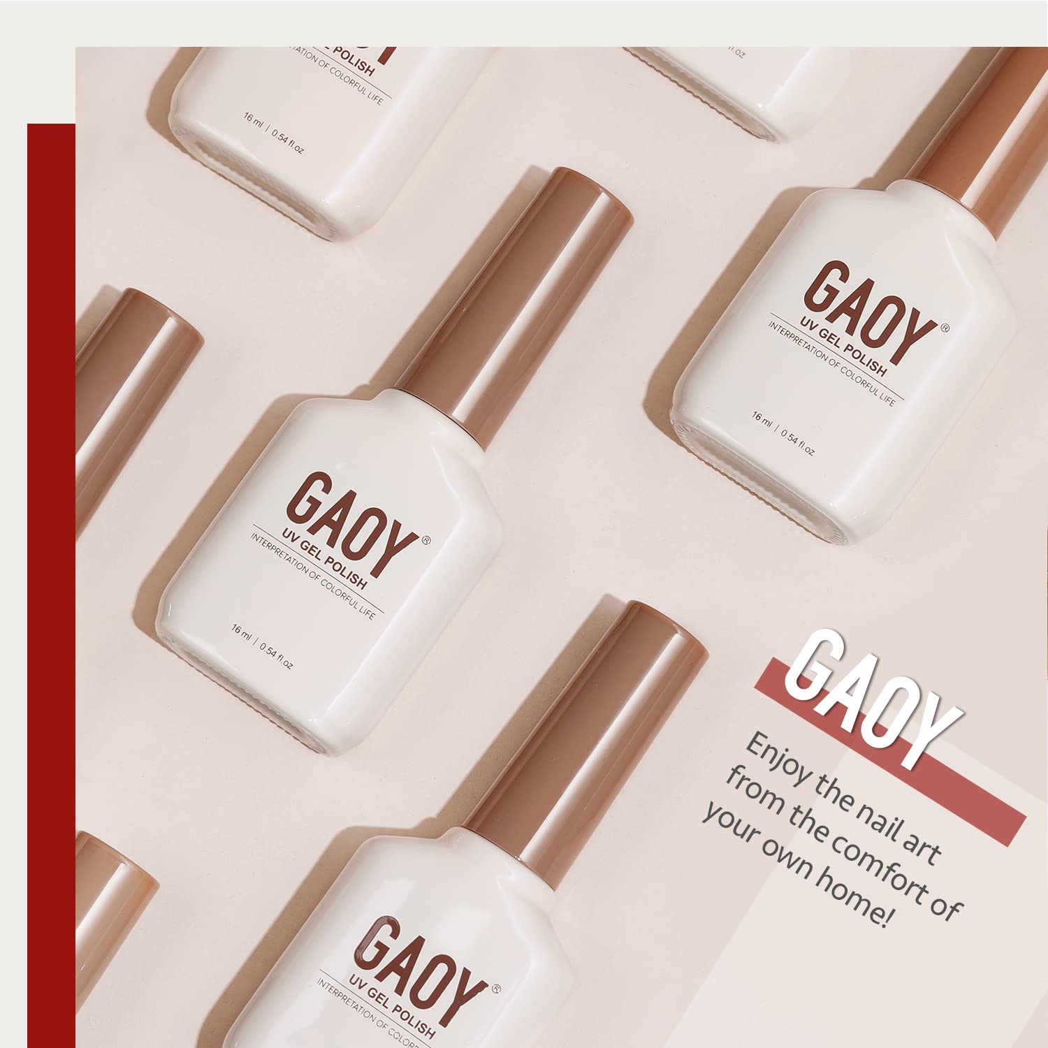 Foto 6 | Esmalte De Uñas En Gel Gaoy, Rojo Rubí, 16 Ml, Remoja Y Cura Con Luz Uv - Venta Internacional.