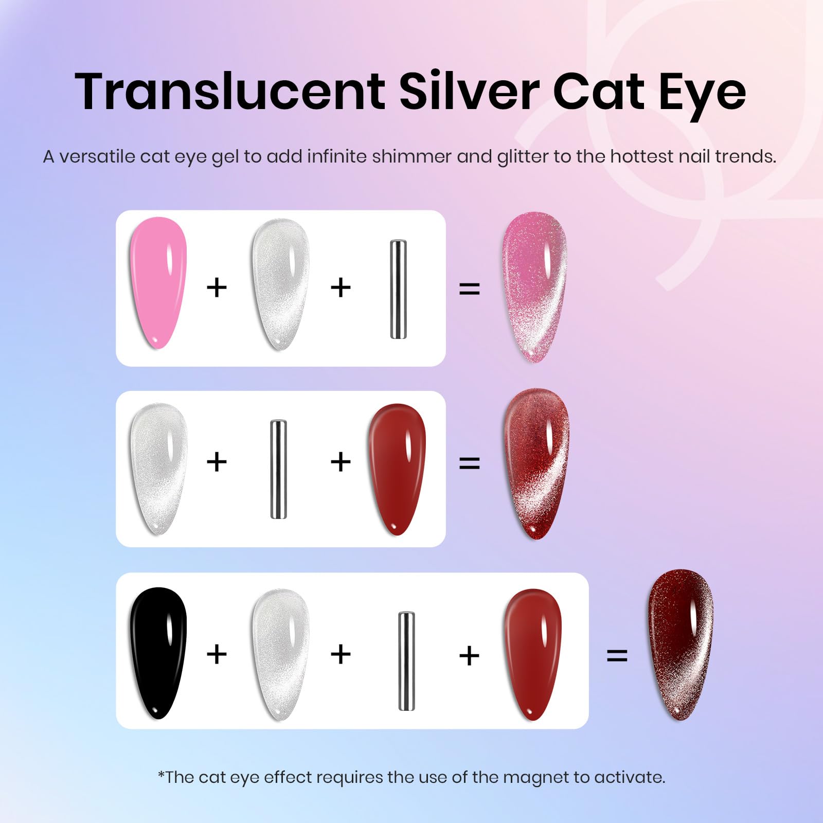 Foto 5 | Esmalte De Uñas En Gel Beetles Cat Eye 15 Ml Silver Shimmer - Venta Internacional.